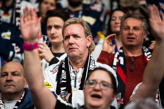 A fan of Red Bull Munich looks dejected