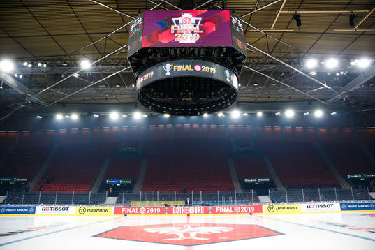 General view inside the arena ahead the CHL final between