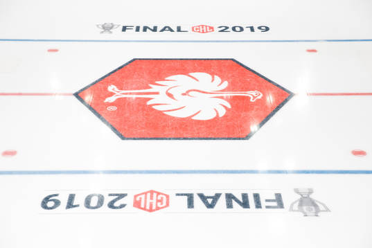 General view inside the arena ahead the CHL final between