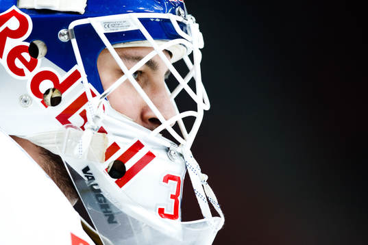 goalkeeper Kevin Reich  of Red Bull Munich ahead the CHL