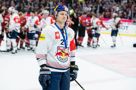 Emil Quaas of Red Bull Munich looks dejected