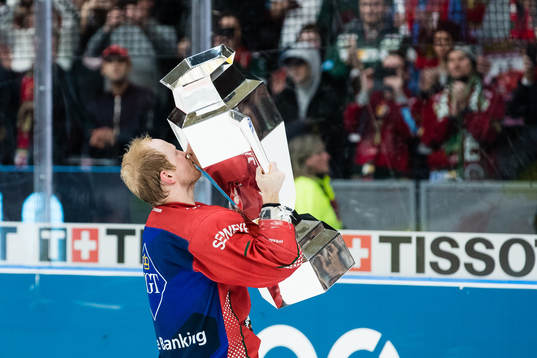 Goalkeeper Ryan Lasch of Frölunda celebrates with the
