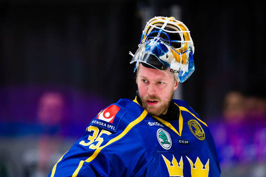 Goaltender Magnus Hellberg of Sweden