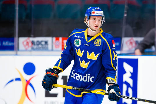 Jakob Lilja  of Sweden a head of the  Beijer Hockey Games