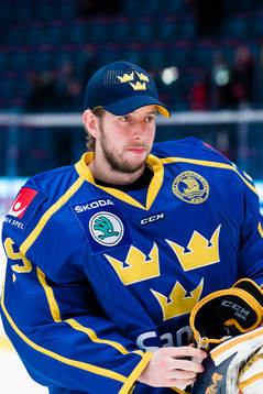 goaltender Adam Reideborn of Sweden