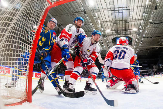 Jakob Lilja of Sweden with a chance to score