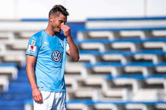 Markus Rosenberg of Malmö FF looks dejected