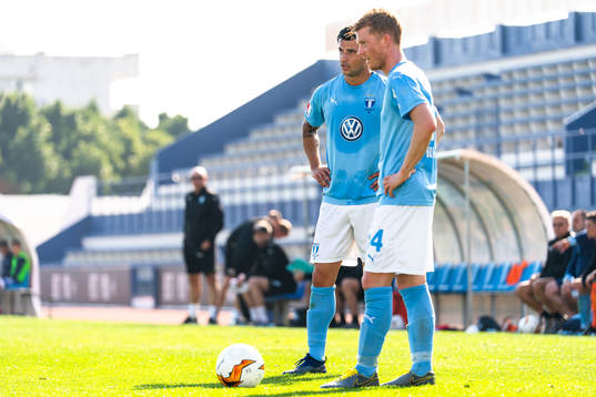 Behrang Safari and Anders Christiansen of Malmö FF