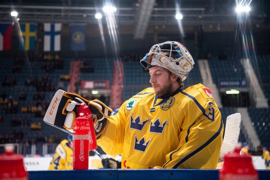 goaltender Adam Reideborn of Sweden
