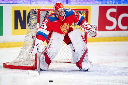 goaltender Igor Bobkov of Russia