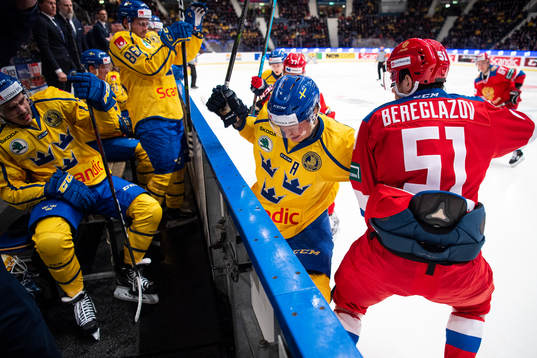 Dennis Rasmussen of Sweden and Aleksei Bereglazov of Russia