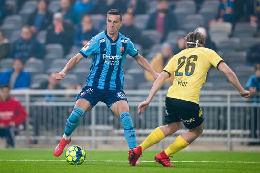 Djurgårdens Haris Radetinac och Lilleströms Lars Mogstad