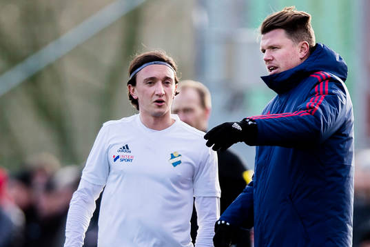 Östers Mattias Pavic  och tränare Christian Järdler