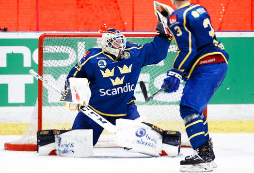 Goaltender Adam Reideborn of Sweden