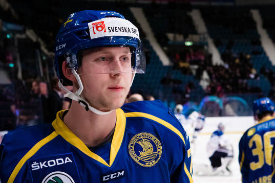 Jonathan Davidsson of Sweden a head of the Beijer Hockey
