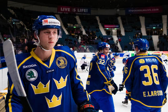 Jonathan Davidsson of Sweden a head of the Beijer Hockey