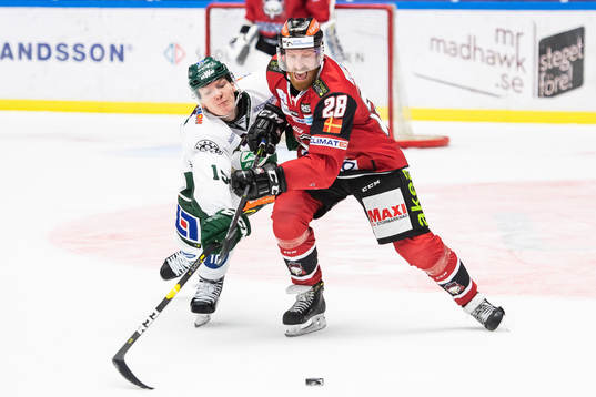 Malmö Redhawks Jens Olsson och Färjestads Gustav Rydahl