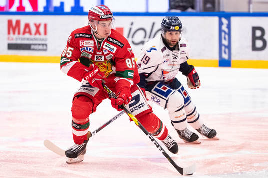 Moras Michael Haga och Linköpings Joe Whitney