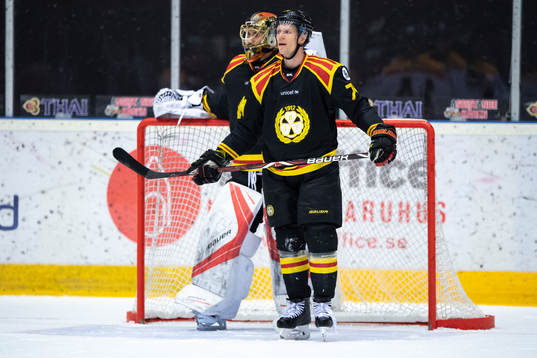 Brynäs målvakt Joacim Eriksson och Nicklas Danielsson