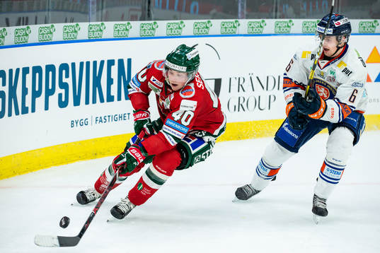 Frölundas Joel Mustonen och Växjös Linus Högberg