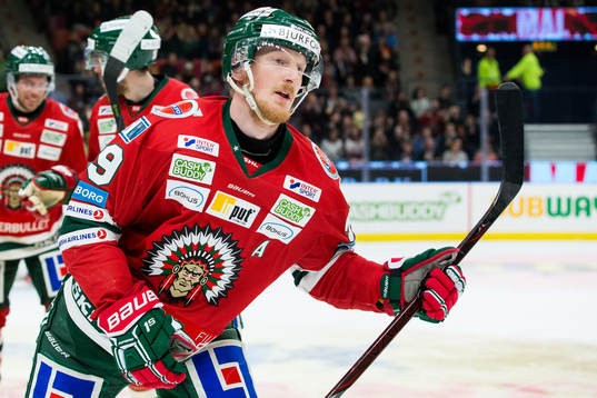 Frölundas Simon Hjalmarsson jublar