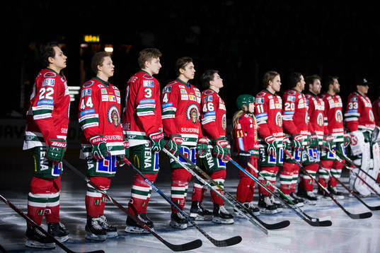 Fr.v. Frölundas Linus Nässén, Lucas Raymond, Jacob