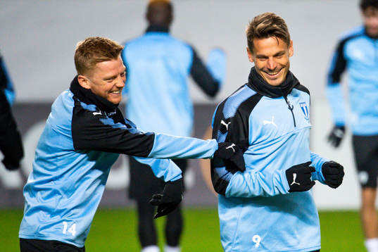 Anders Christiansen and Markus Rosenberg of Malmö FF