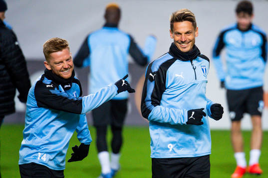 Anders Christiansen and Markus Rosenberg of Malmö FF