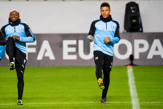 Fouad Bachirou and Romain Gall of Malmö FF