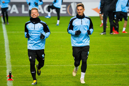 Anders Christiansen and Markus Rosenberg of Malmö FF
