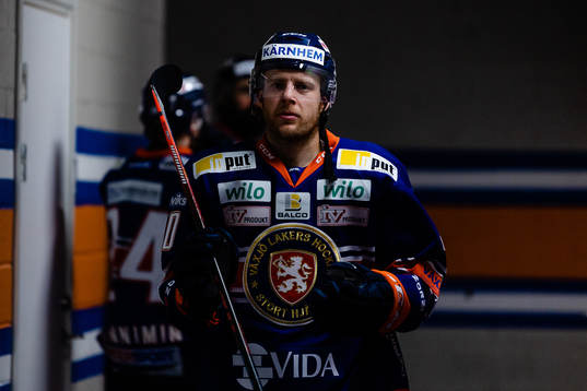 Växjös Kris Versteeg före ishockeymatchen i SHL mellan