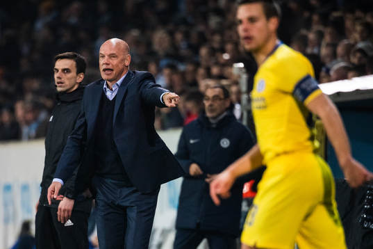 Uwe Rösler, head coach of Malmö FF reatcs