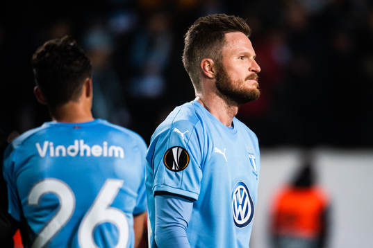 Lasse Nielsen of Malmö FF looks dejected