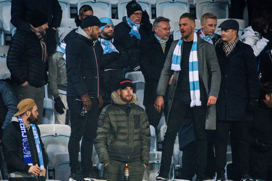 Leeds player Pontus Jansson in the stands