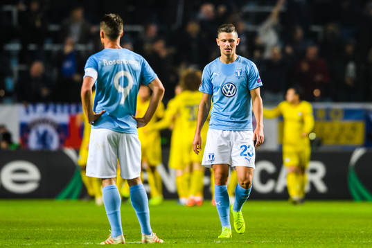 Marcus Antonsson of Malmö FF looks dejected