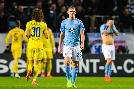 Marcus Antonsson of Malmö FF looks dejected