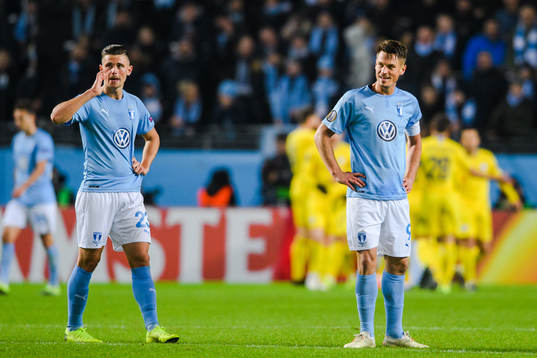 Marcus Antonsson and Markus Rosenberg of Malmö FF looks