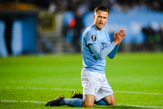 Arnór Ingvi Traustason of Malmö FF looks dejected