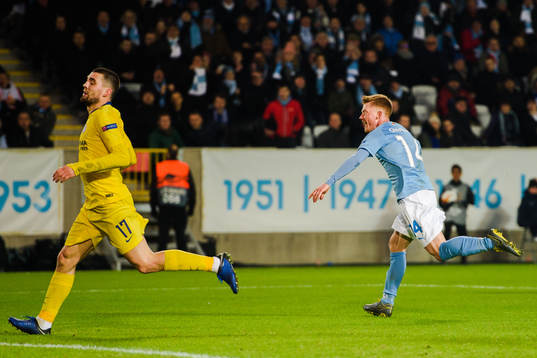 Anders Christiansen of Malmö FF celebrates