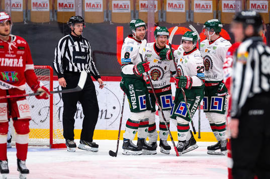 Frölundas Viktor Ekbom, Simon Hjalmarsson och Ponthus