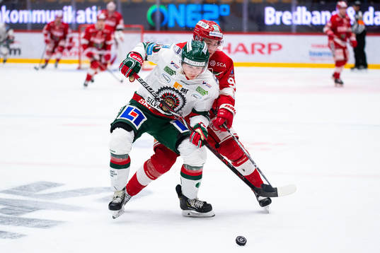 Frölundas Joel Mustonen och Timrås Filip Hållander
