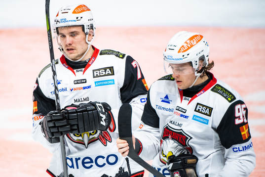 Malmö Redhawks Pontus Netterberg och Carl Persson deppar