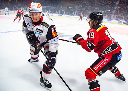 Malmö Redhawks Emil Sylvegård och Luleås Joonas Jalvanti