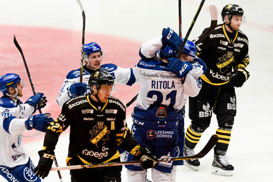 Leksands Kevin Schulze , Mattias Nilsson , Mattias Ritola