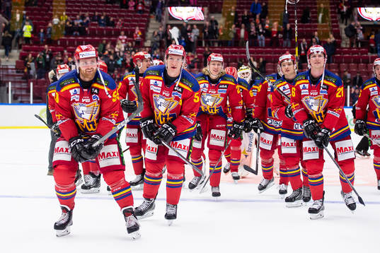 Malmö Redhawks spelare jublar