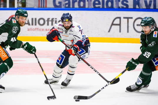 Färjestads Ilari Melart och Linus Johansson