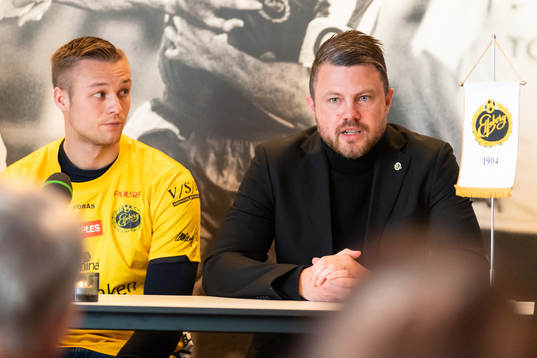 Stian Rode Gregersen och manager Jimmy Thelin
