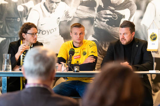 Klubbchef Stefan Andreasson, Stian Rode Gregersen och