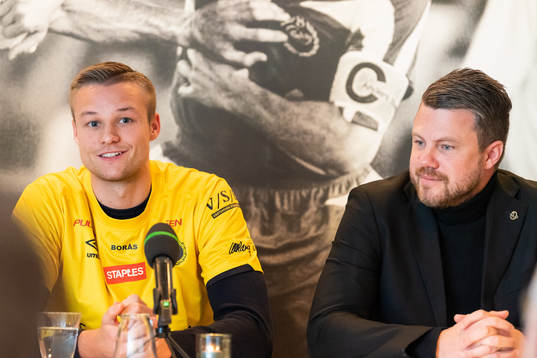 Stian Rode Gregersen och manager Jimmy Thelin