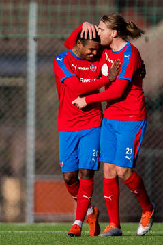 Helsingborgs Wanderson do Carmo och Charlie Weberg